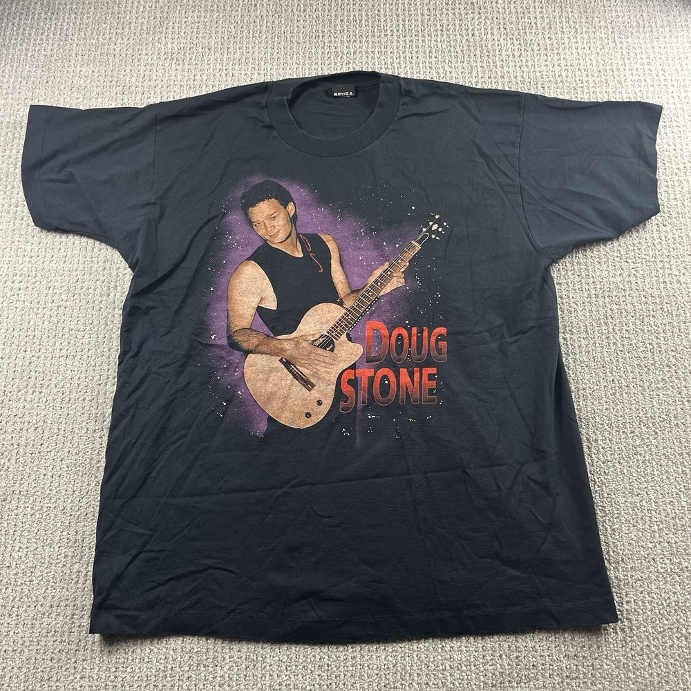Vintage 90s Doug Stone T-Shirt Concert Music 1992 Discover Black Men’s XXL